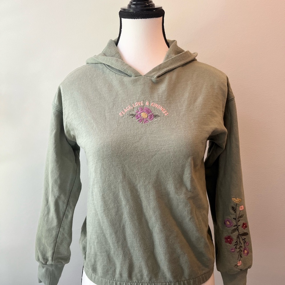 GAP Olive Floral Hoodie